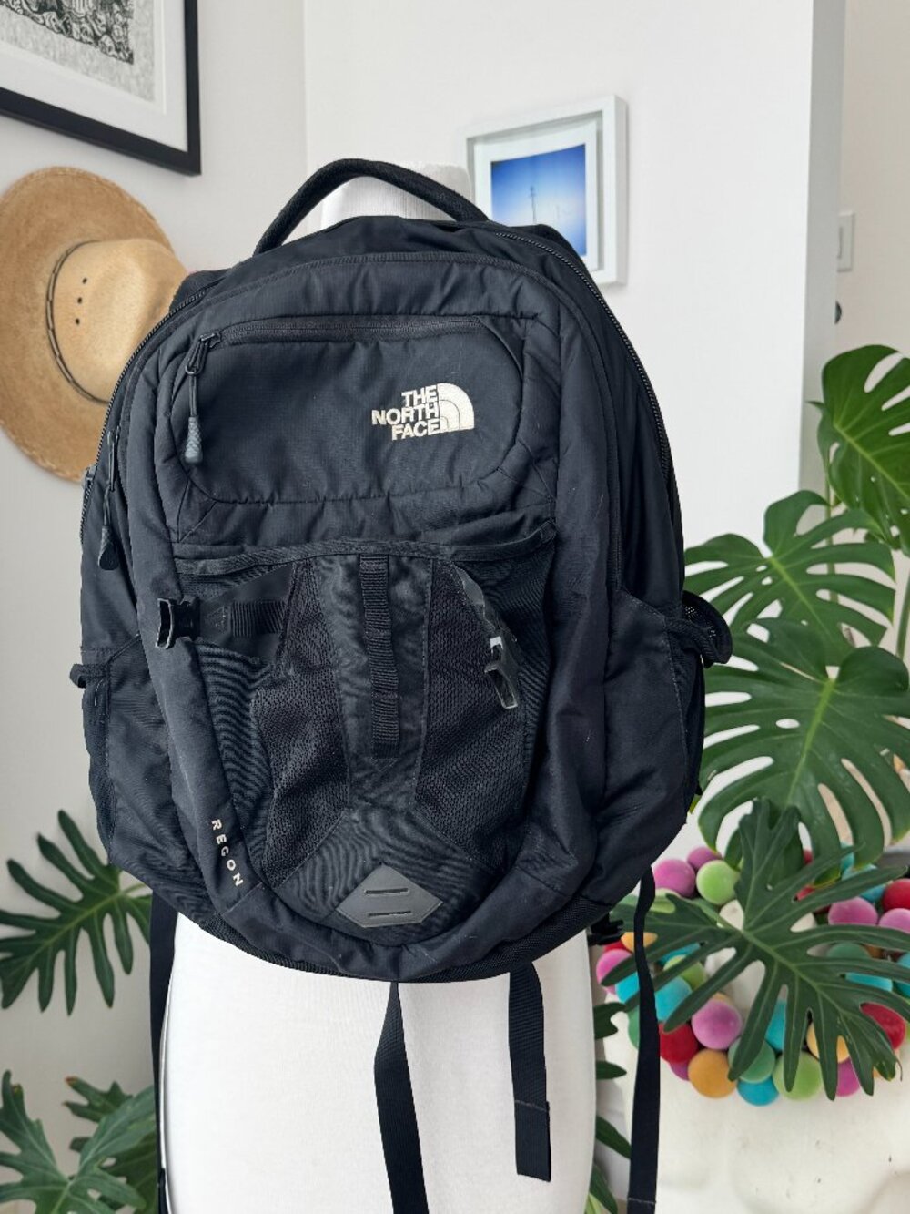 The North Face Black Recon Backpack with Front Bungee